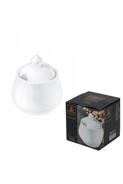 WILMAX ENGLAND Zaharnita din portelan alb, 340 ml, pentru zahar, Fine Porcela...