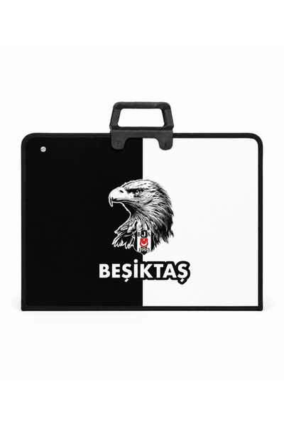 Beşiktaş Lisanslı Parçalı Kartal Baskılı Proje Çantası - Askılı Fermuarlı Res...