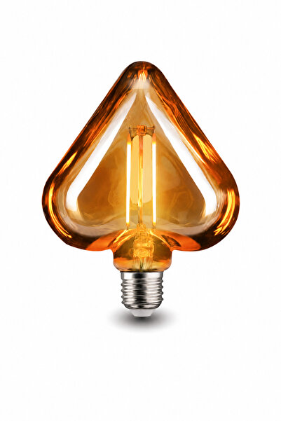 Helios Ledmar Ledmar HS-2069 6W E27 Rustik Kalp LED Ampul Amber Sarı Dekorati...