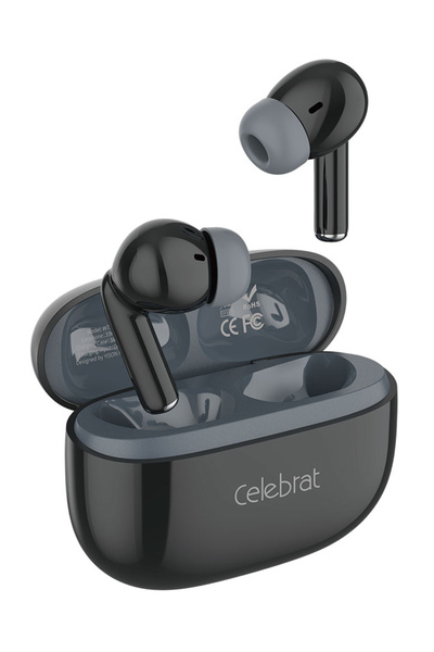 Celebrat earphones με θήκη φόρτισης W73, True Wireless, 13mm, 33/380mAh, μαύρα