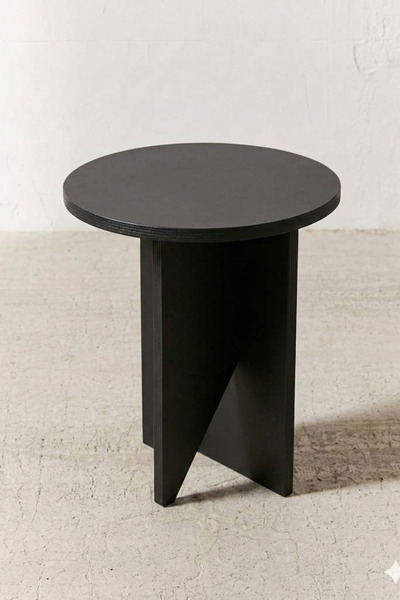 ibrahim suleiman al saqami Modern Geometric Wooden Side Table – 45x65 cm Roun...