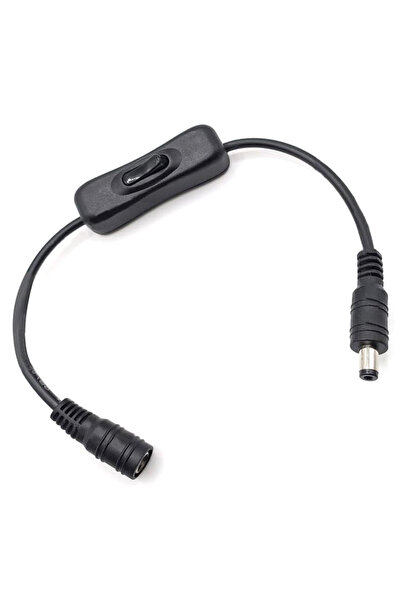 POWERTECH καλώδιο/διακόπτης τροφοδοσίας CAB-U158, 5.5x2.1mm, 30cm, μαύρο