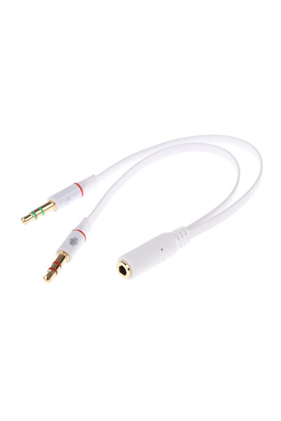 POWERTECH καλώδιο 2x 3.5mm σε 3.5mm θηλυκό CAB-J048, 0.2m, λευκό