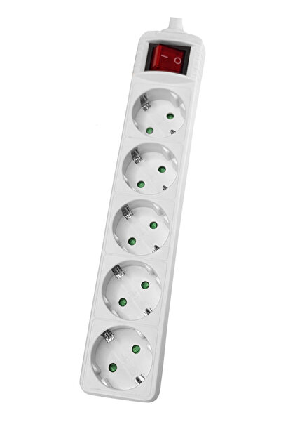 POWERTECH πολύπριζο PT-886, 5x schuko, 16A, χωρίς καλώδιο, λευκό