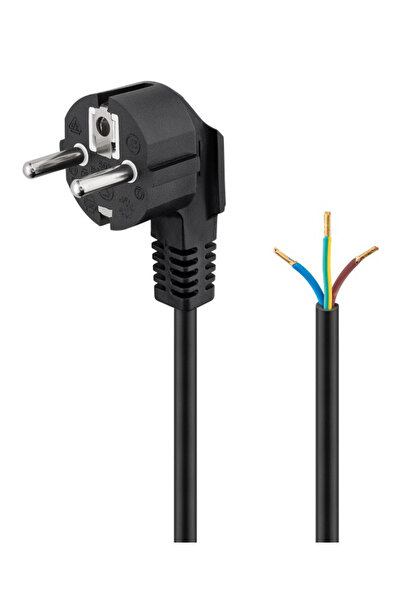 goobay καλώδιο τροφοδοσίας 93976, γωνιακό, 0.75mm², 1.5m, μαύρο