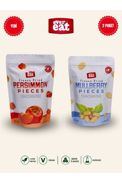 EverEat Cennet Hurması-Dut Freeze Dry Fruit Chips 2 Pack Natural Snack