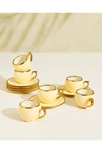 REDTAG Beige Cup And Saucer Set (12 Piece)