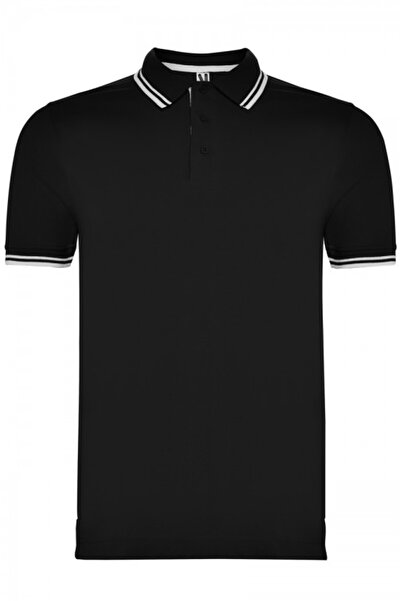 ROLY Tricou polo bărbătesc, 100% bumbac, Montreal, negru/alb