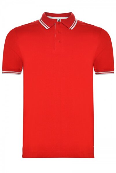 ROLY Tricou polo bărbătesc, 100% bumbac, Montreal, roșu/alb