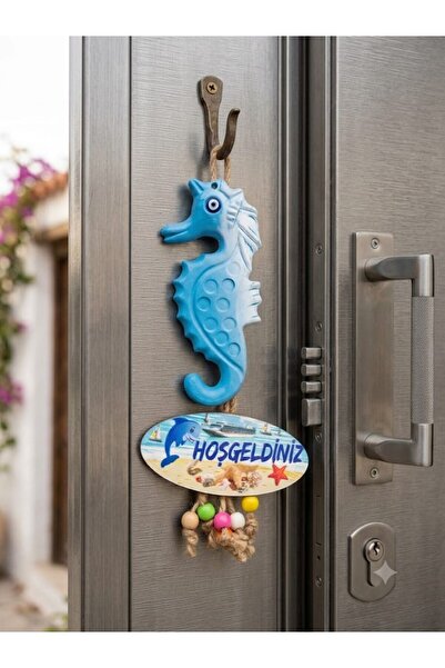 bimbambom Sea Horse Door Ornament with Evil Eye Beads Welcome