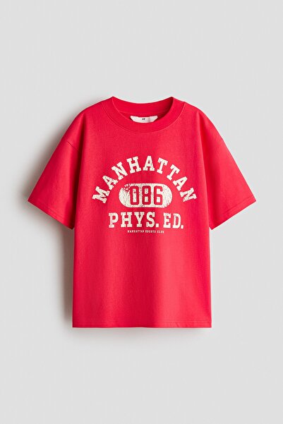 H&M Bol Kesimli ve Baskılı Tişört