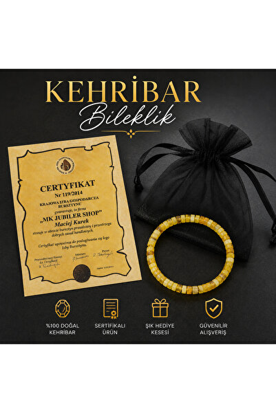 best bioenerji taş terapi Baltic Amber Elastic Bracelet |   Misina İpine Dizi...
