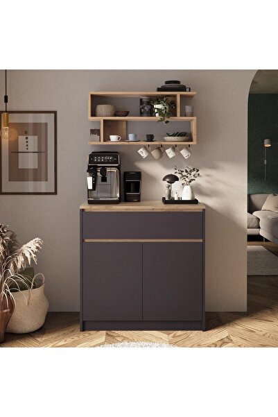 Bimossa Y3830 Nera Sepet-Antrasit Kahve Köşesi, Modern Geniş Depolama Alanı, ...
