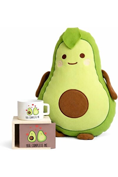 Yıldızan Ysf Shop Avocado Design You Complete Me Pillow and Mug Gift Set with...