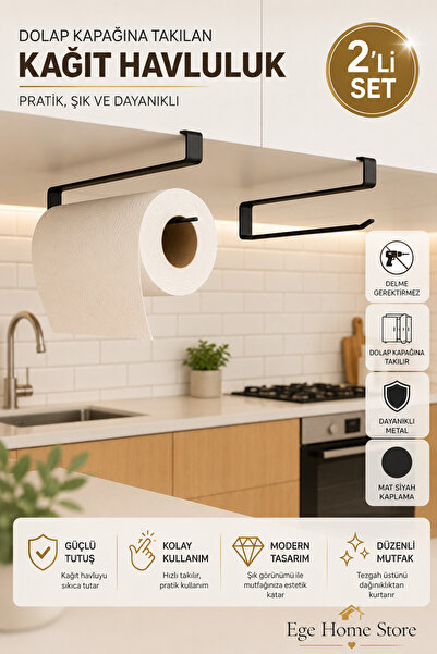 EGE HOME STORE Havluluk peçetelik askısı banyo mutfak düzenleyici kagıt rulo ...