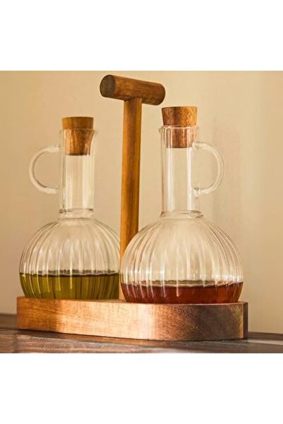 Yıldızan مجموعة زجاجية مزخرفة للزيت والخل من إم إس إيه شوب، مكونة من قطعتين |...