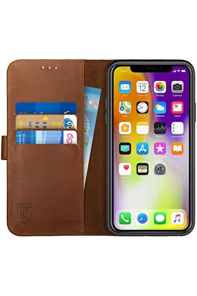 ROSSO Deluxe Δερμάτινη Θήκη Πορτοφόλι Apple iPhone XS Max - Brown