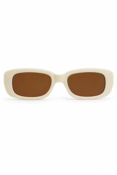 Jack Ferrero Stylish Cream Rectangular Frame Brown Glass Sunglasses for Children