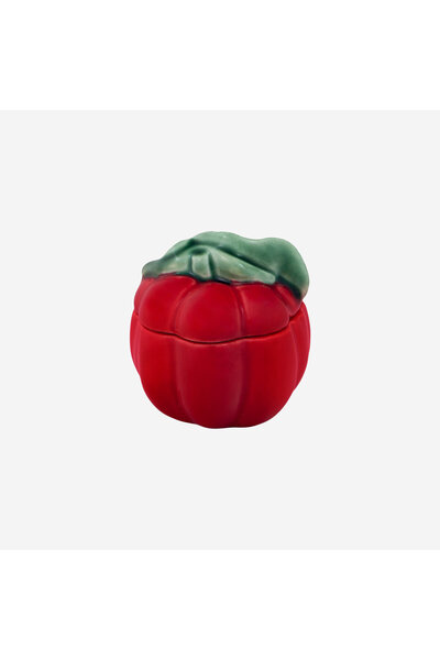 Bordallo Pinheiro Tomato Red Ceramic Storage Container 6.5 cm