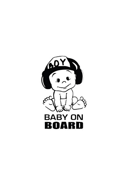 Amo-Stickers Стикер Бебе в колата Момче 25см Бял