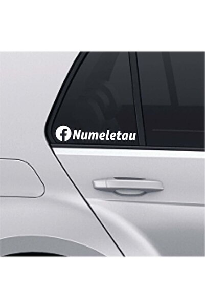 Amo-Stickers Sticker auto facebook personalizat 25cm Alb