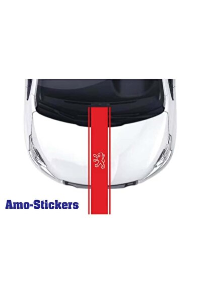 Amo-Stickers Sticker capota Peugeot Rosu