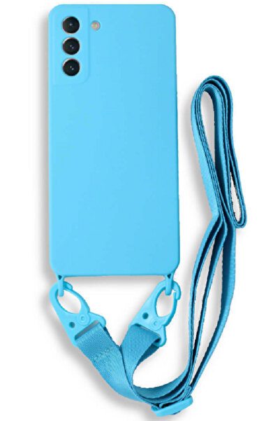 Bodycell Θήκη Σιλικόνης με Λουράκι Λαιμού - Samsung Galaxy S21 5G - Light Blue