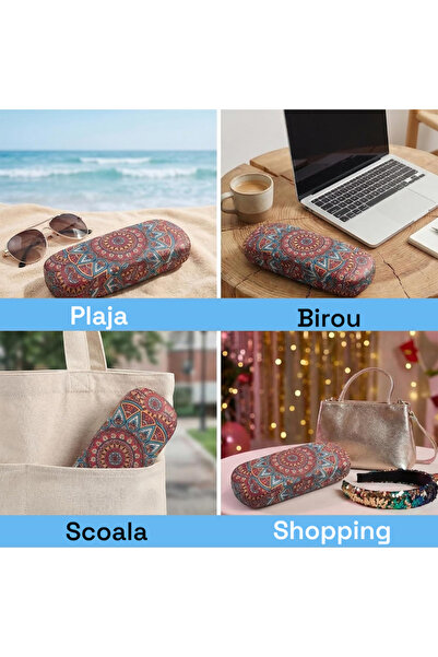 OEM Toc /etui soare si vedere, rama metalica, inchidere magnet, design Vintag...
