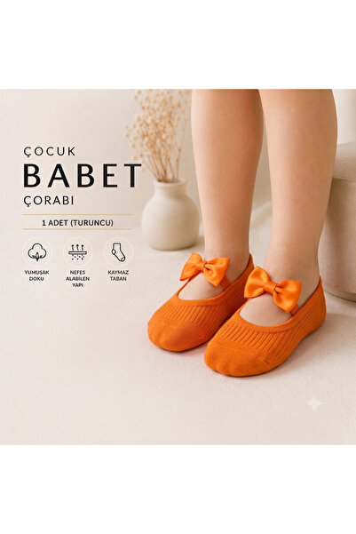 damlakidsmoda Kız çocuk bebek babet çorap turuncu