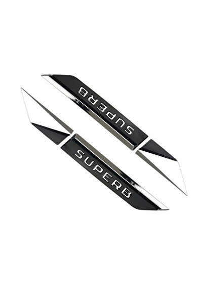 BsElektronik Skoda Superb Compatible 4-Piece Fender Logo Stainless Chrome Plated