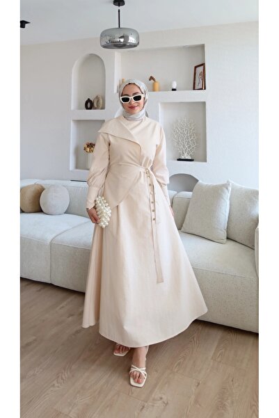 ZarülAAy fashıon Belt Snap Detailed Dress