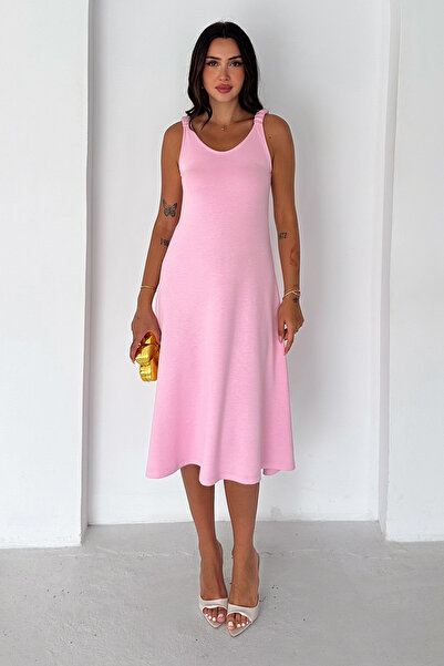 Noa&Noa Γυναικείο φόρεμα μίντι με τιράντες Basic Casual