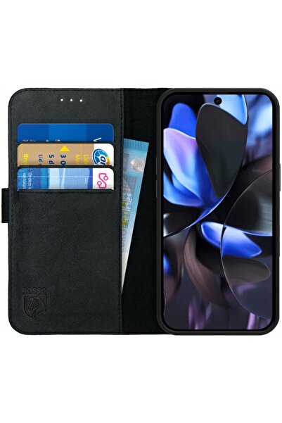 ROSSO Θήκη Google Pixel 9 / 9 Pro - Deluxe Δερμάτινη Πορτοφόλι - Black