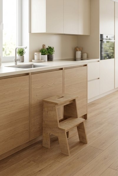 YüceerHome Turea 2 Basamaklı Tabure Merdiven Çok Amaçlı 140 KG Taşıma Kapasitesi Yer Kaplamaz Ergonmik Yapı