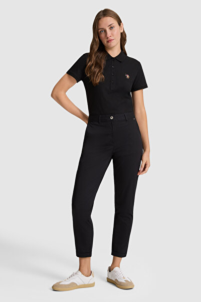 U.S. Polo Assn. Kadın Siyah Kanvas Pantolon 50321939-VR046