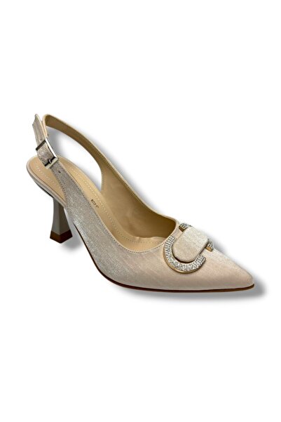 Cakgo Desire 452-26 striped satin stiletto heel with rhinestone buckle - wome...