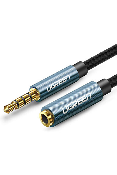 Ugreen Καλώδιο Ήχου TRRS 3.5mm Αρσενικό σε 3.5mm Θηλυκό, Μπλε, 0.5μ, με Επιχρ...