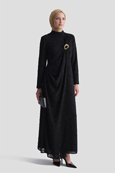 Armine Lace Evening Dress Black