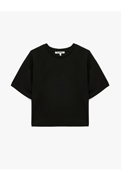 Koton Comfortable Fit Crew Neck Short Sleeve Crop T-Shirt