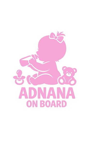 OEM Autocolant decorativ auto  "ADNANA ON BOARD ", 10cm, Roz