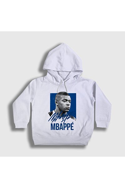 Presmono Unisex Kids White Signature Kylian Mbappe Football Hooded Sweatshirt...
