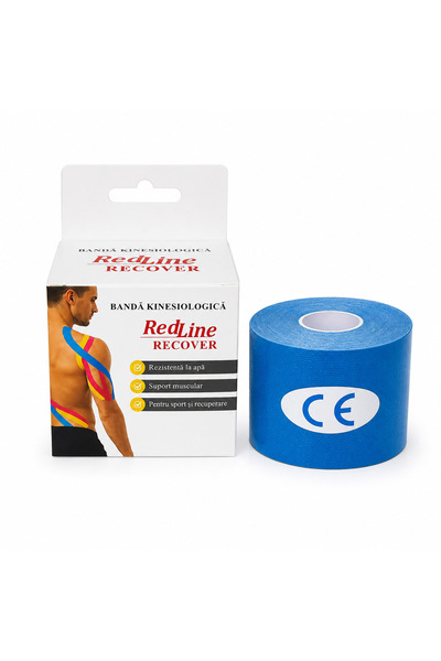 Redline Banda Kinesiologica Recover Bleu, impermeabila, fara latex, 5 cm x 5 m