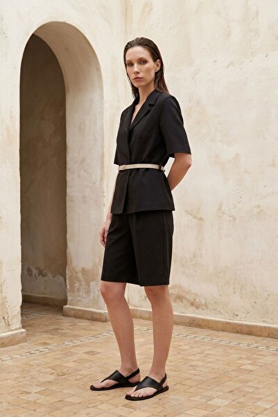 Hiccup My Fashion Belted Short Jacket and Wide Leg Pants Set