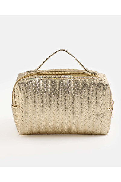 REDTAG Women Gold Embellished Cosmetic Bag