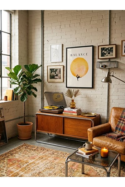 LunaRe Home Art&Design Modern Minimal Soyut Bohem Ahşap Çerçeveli Tablo Çerçe...