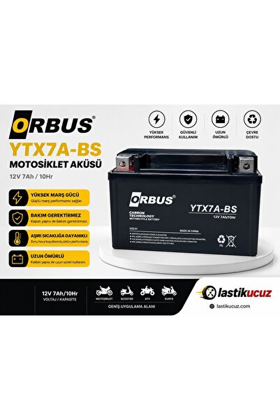 ORBUS 12V 7AMPER ALÇAK MOTOSİKLET AKÜSÜ (EBATLAR: 150*87*94mm)