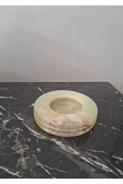 İNCEİSDESİGN Doğal Mermer ONİX Kül Tablası Özel İşçilik / El Yapımı Küllük 12 CM