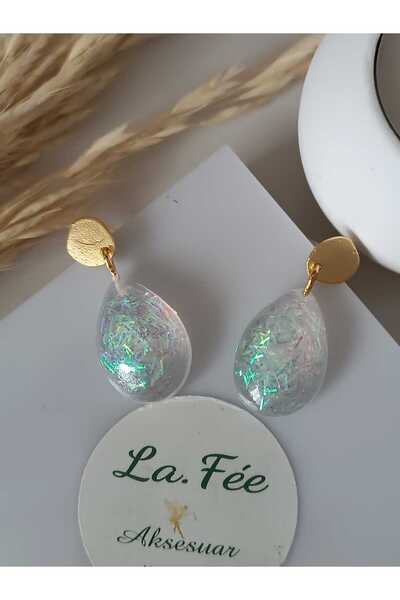La fee aksesuar Transparent Ultra Light Shiny Glitter Handmade Earrings