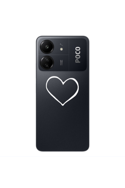 Other Xiaomi Poco C65 White heart Transparent Silicone TPU Θήκη