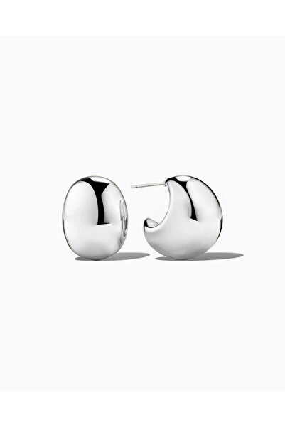 OYRE Silver Color Thick Dome Mini Hoop Earrings